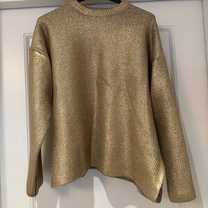 Zara Shiny Gold Knit Sweater
